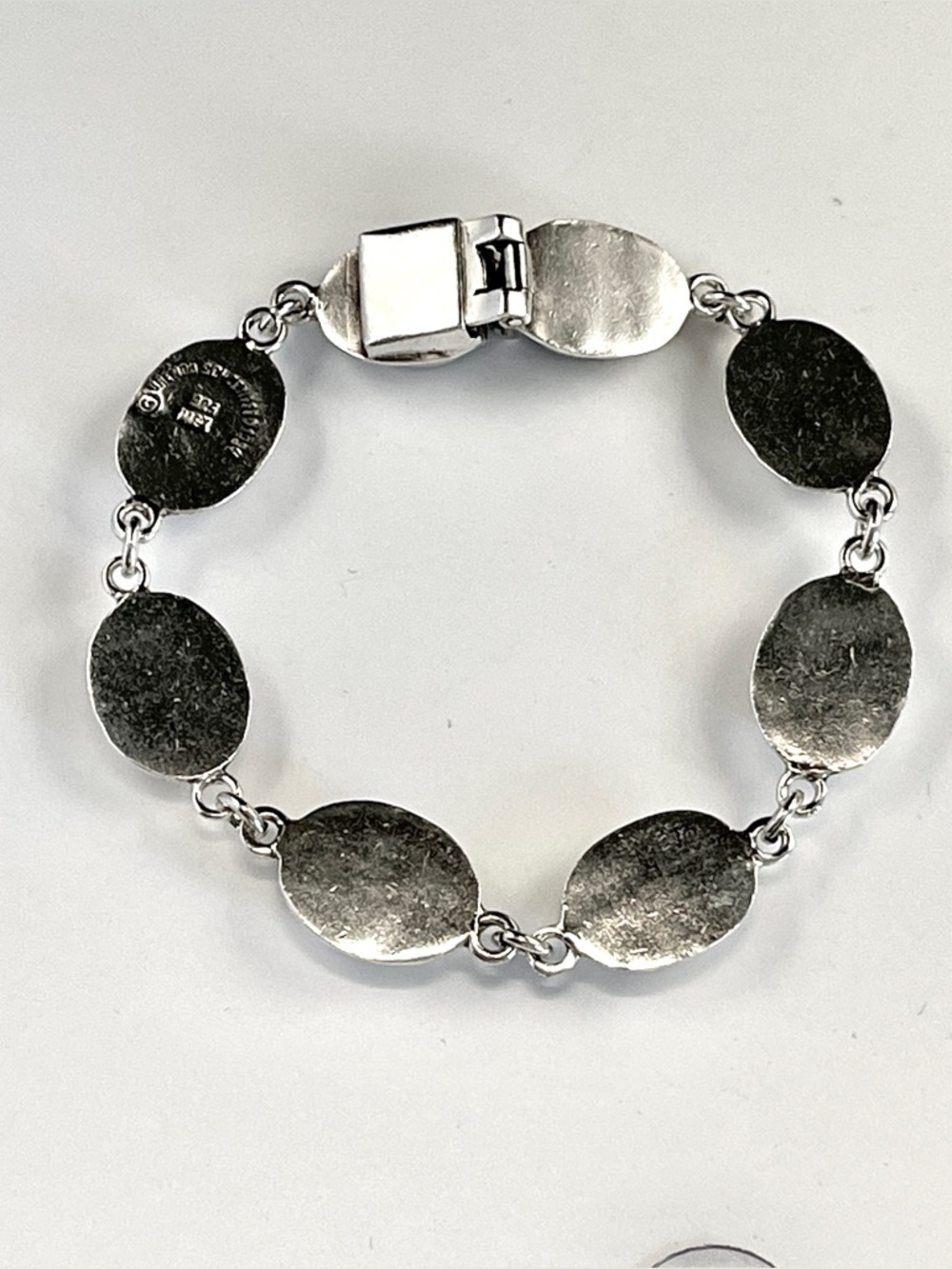 Brenda Schoenfeld Vintage Sterling Silver Black Onyx Bracelet Mexico - Picture 8 of 11